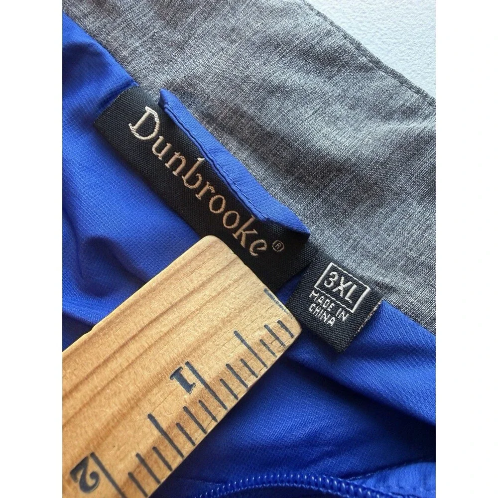 Dunbrooke Hurricane Men’s 3XL Windbreaker Jacket Blue Gray Full Zip Lightweight